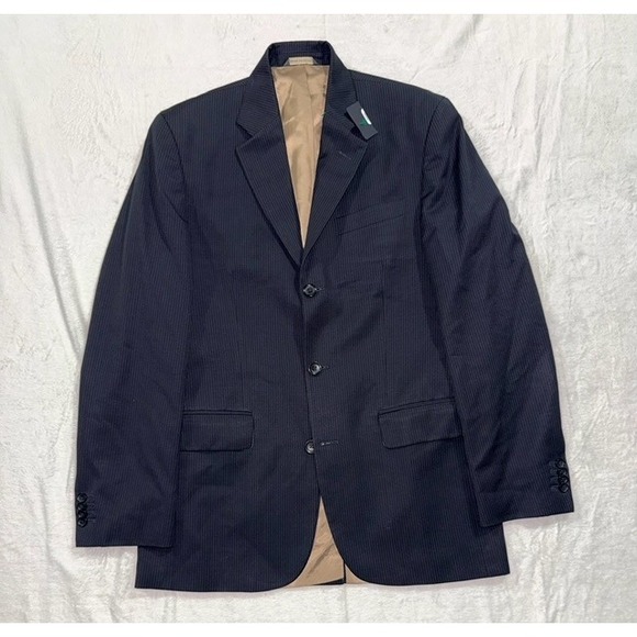 New Banana Republic Mens Blazer 38R Blue Pinstripe Wool Blend Business Casual‎